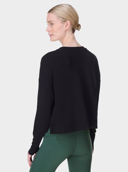 Sweaty Betty After Class Crop Sweatshirt - view 2, Black