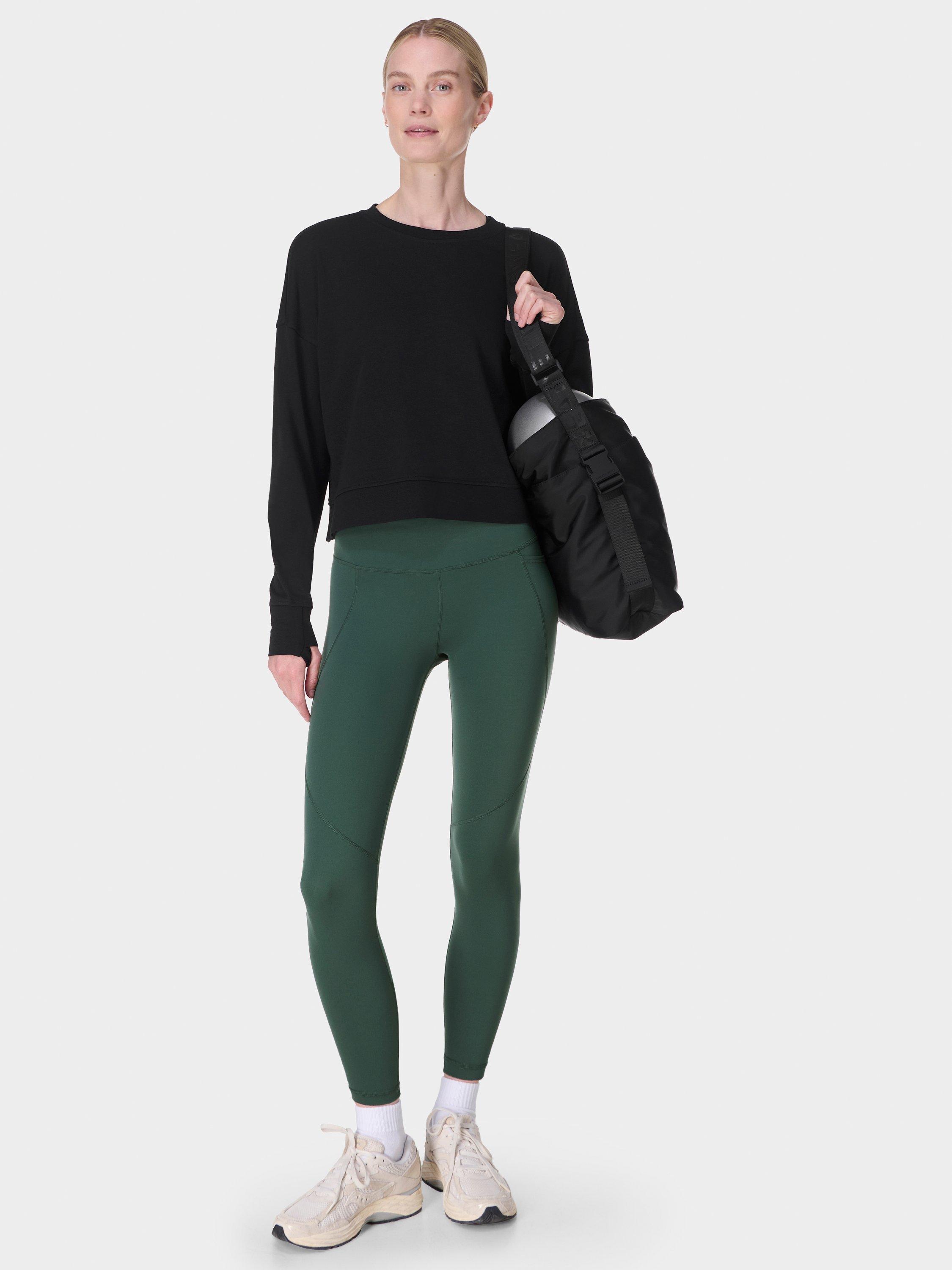 Product image 4 of 6, which shows Sweaty Betty After Class Crop Sweatshirt, Black, XXS