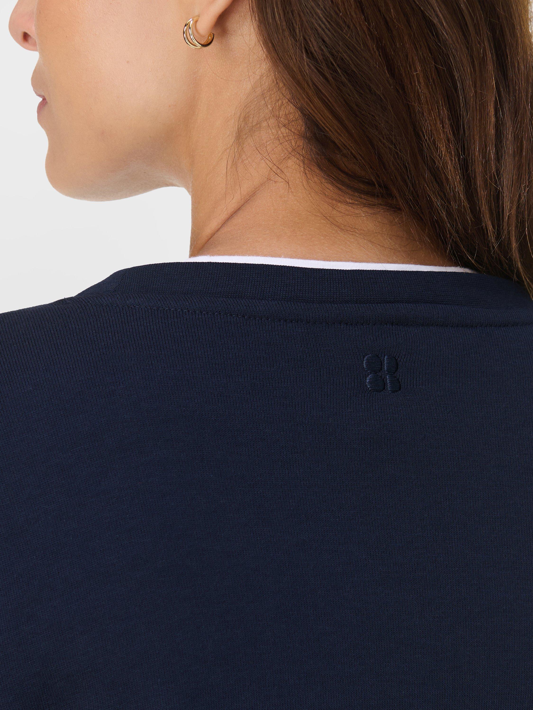 Product image 5 of 8, which shows Sweaty Betty After Class Crop Sweatshirt, Navy Blue, XXS