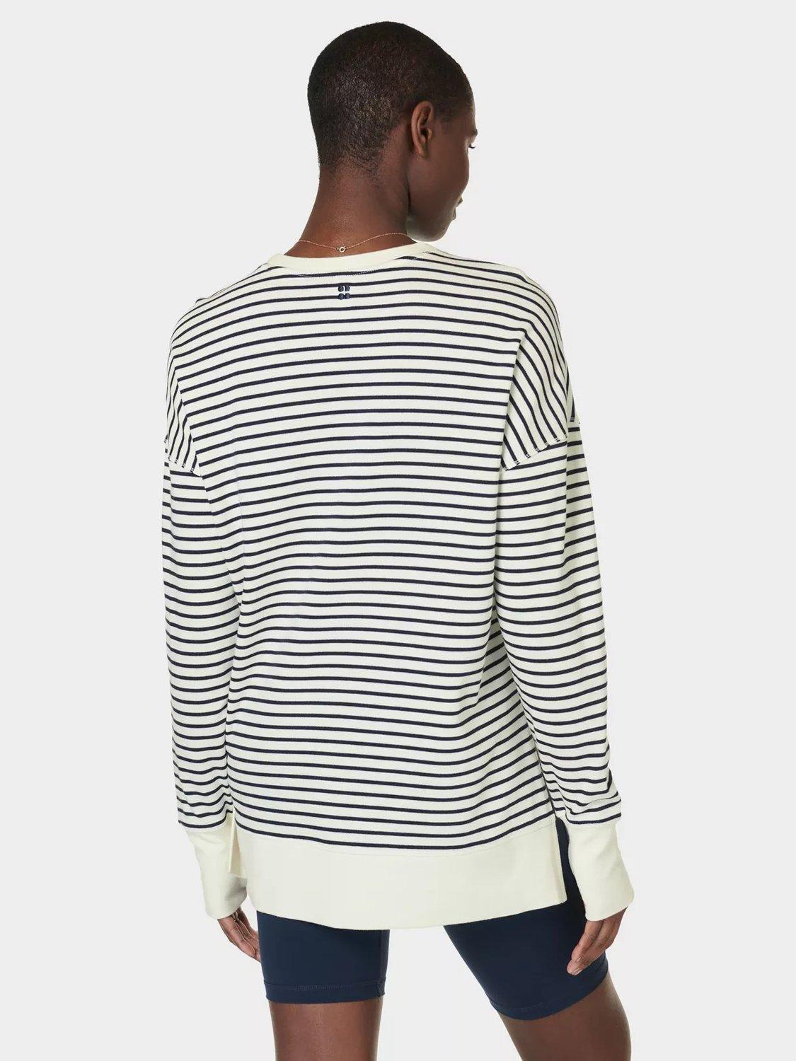 Product image 2 of 5, which shows Sweaty Betty After Class Longline Sweatshirt, Lily White, XXS