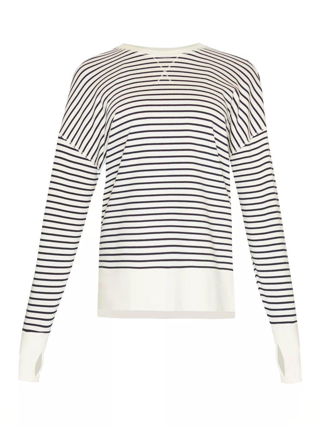 Product image 3 of 5, which shows Sweaty Betty After Class Longline Sweatshirt, Lily White, XXS