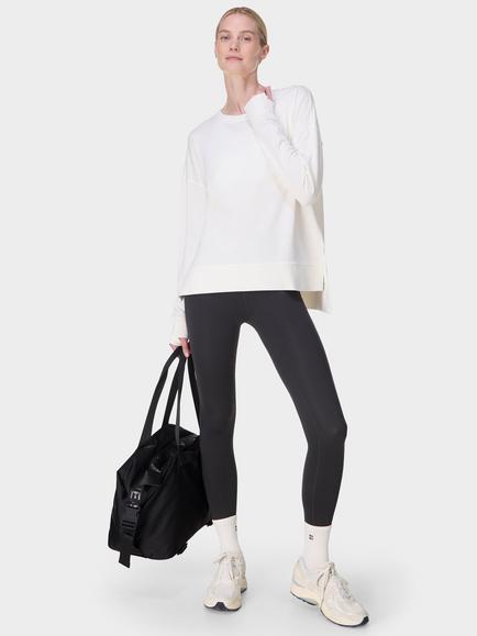 Sweaty Betty Cotton Blend Round Neck Jumper - view 2, Lily White