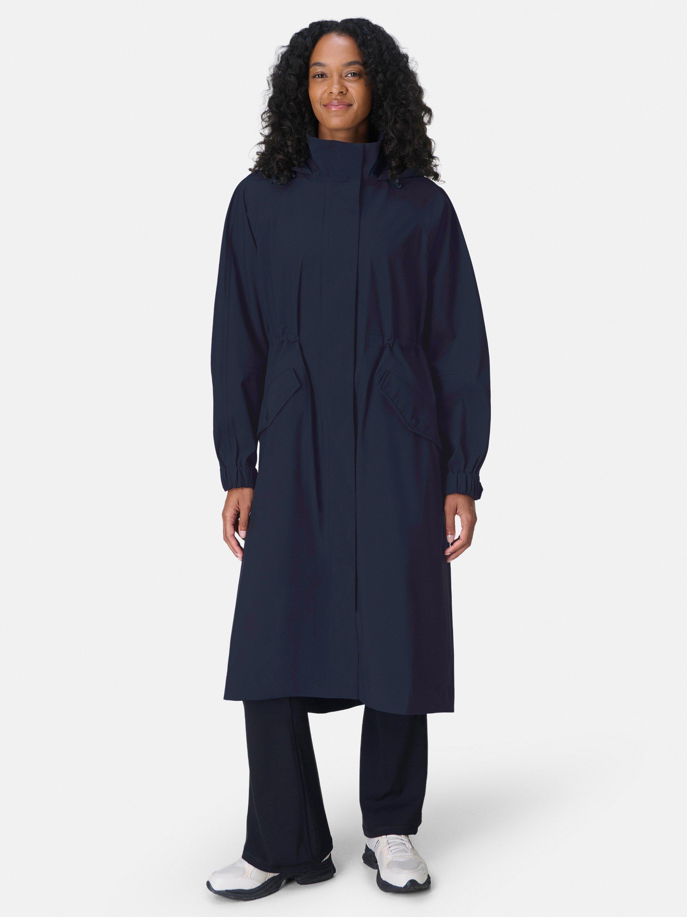 Product image 1 of 7, which shows Sweaty Betty Motion Technical Longline Parka, French Navy Blue, XXS