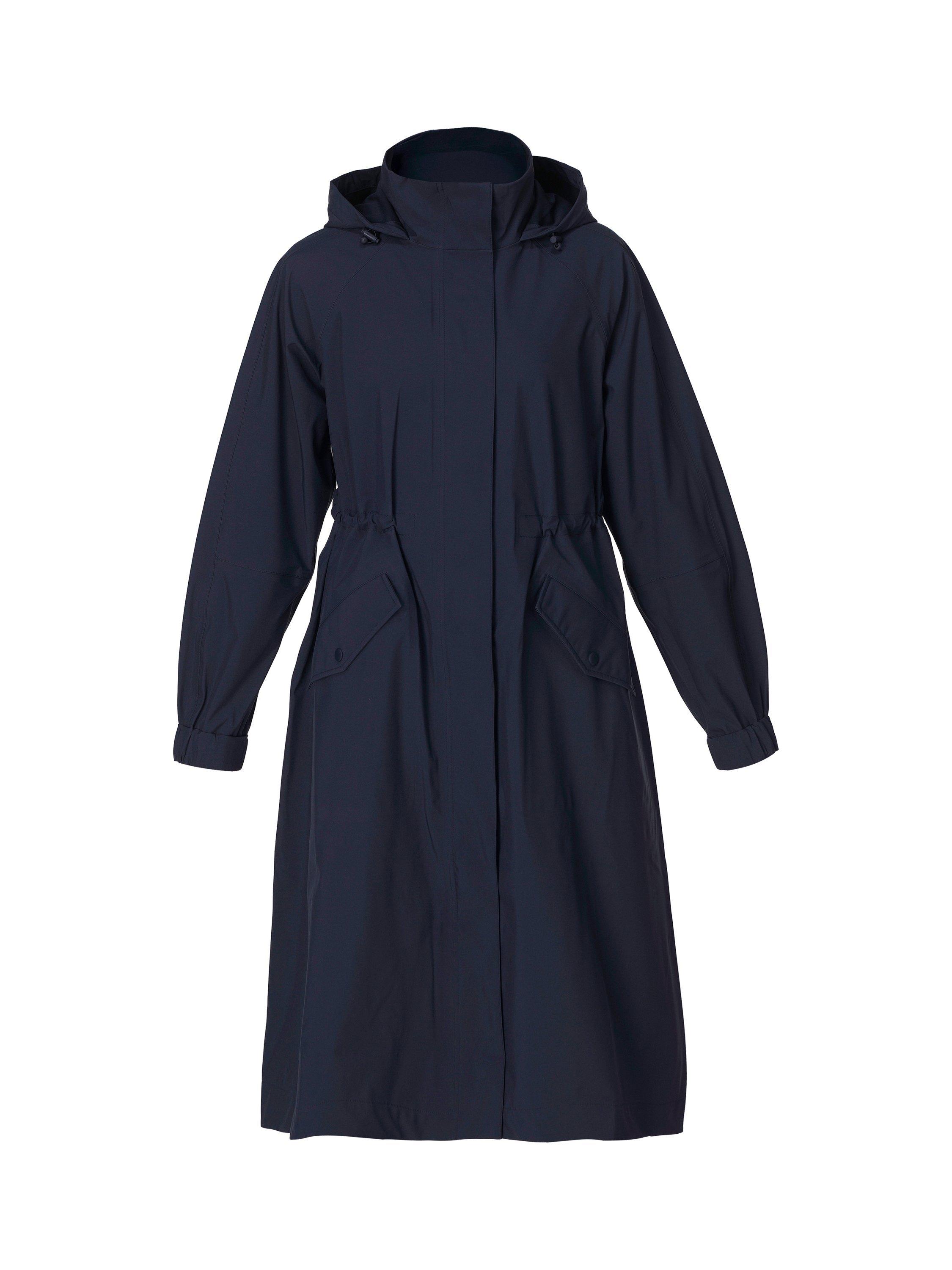 Product image 3 of 7, which shows Sweaty Betty Motion Technical Longline Parka, French Navy Blue, XXS