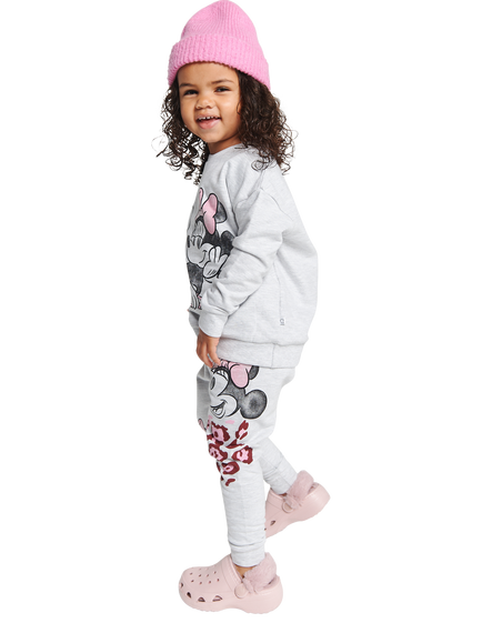 Brand Threads Kids' Minnie Mouse Jogger Daywear Set, Grey/Multi - view 2, Grey/Multi