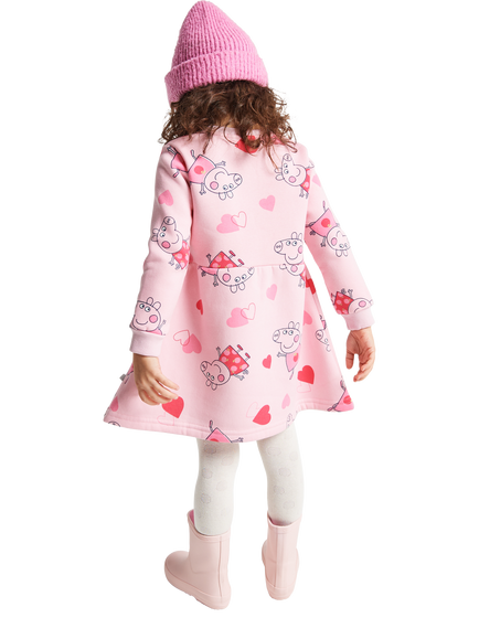Brand Threads Kids' Cotton Blend Peppa Pig Dress, Pink - view 2, Pink
