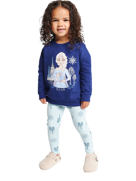 Brand Threads Kids' Disney Frozen Top and Leggings Set, Blue, Blue
