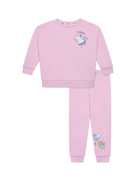 Brand Threads Kids' Peppa Pig Jumper & Joggers Set, Pink, Pink