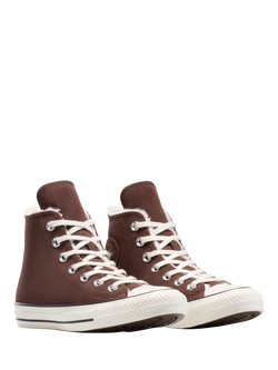 Converse Chuck Taylor All Star Suede Hi-Top Trainers, Fudge - view 2, Fudge