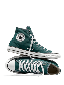 Converse Chuck Taylor All Star Canvas Hi-Top Trainers, Jade - view 2, Jade