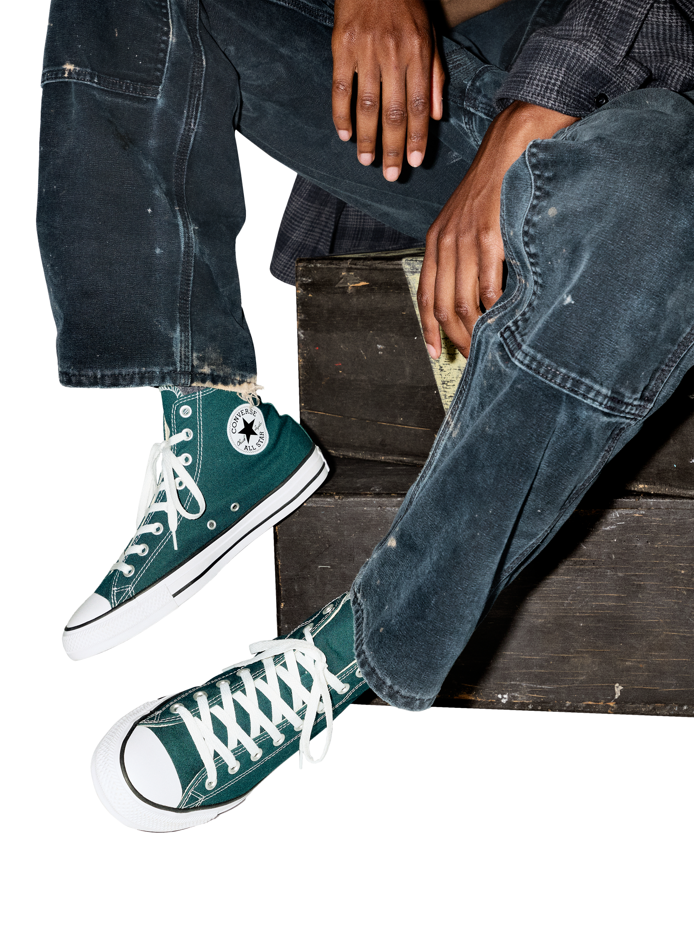 Product image 4 of 4, which shows Converse Chuck Taylor All Star Canvas Hi-Top Trainers, Jade, 4