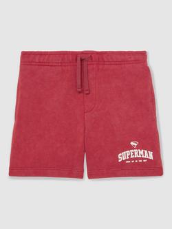 Reiss Kids' Payton Cotton Drawstring Superman Shorts, Red - view 2, Red