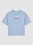 Reiss Kids' Metropolis Cotton Short Sleeved T-Shirt, Light Blue