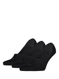 Calvin Klein Invisible Footie Socks, Pack of 3, Black, Black