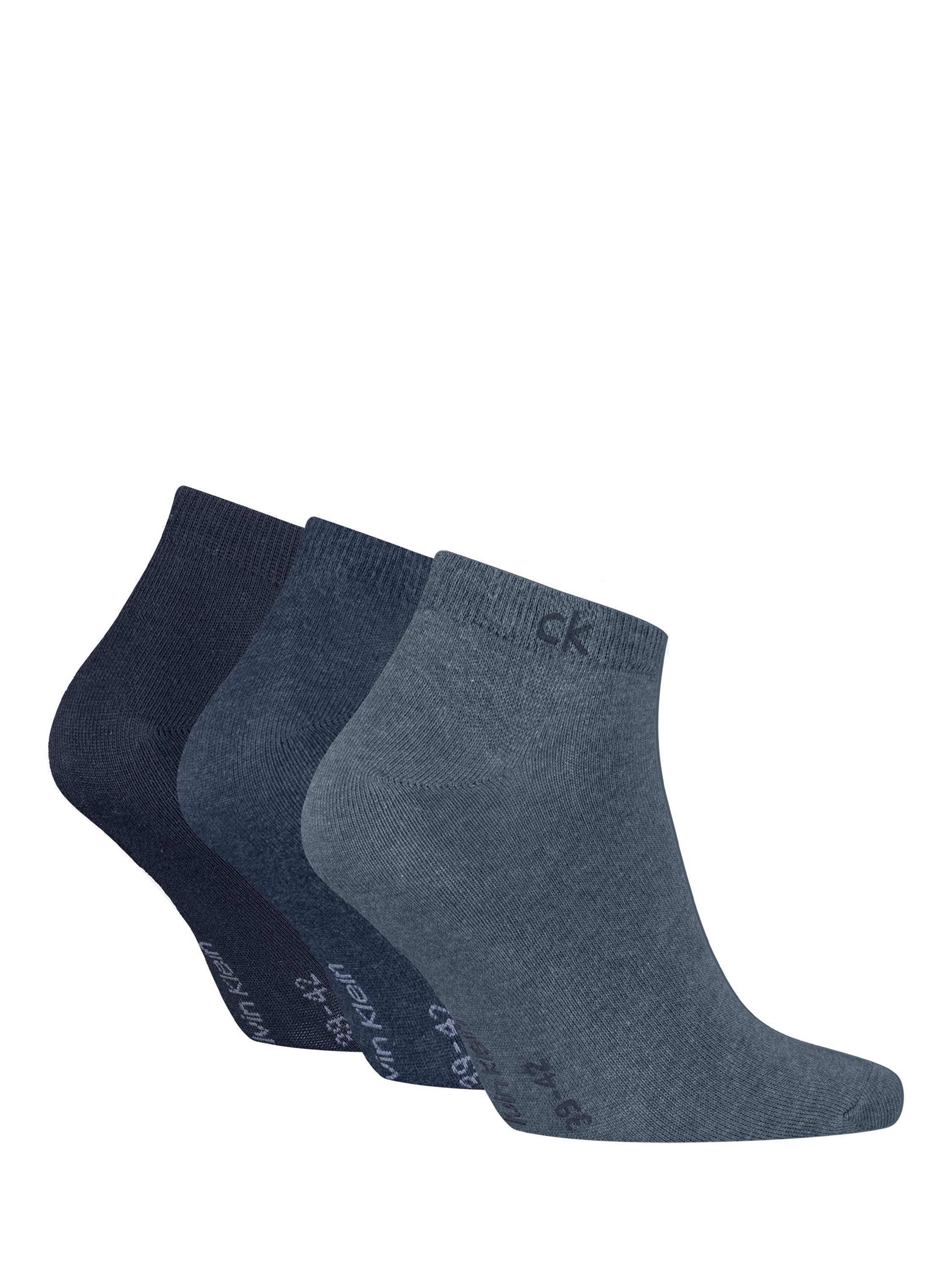 Product image 2 of 2, which shows Calvin Klein Trainer Socks, Pack of 3, Denim, S-M