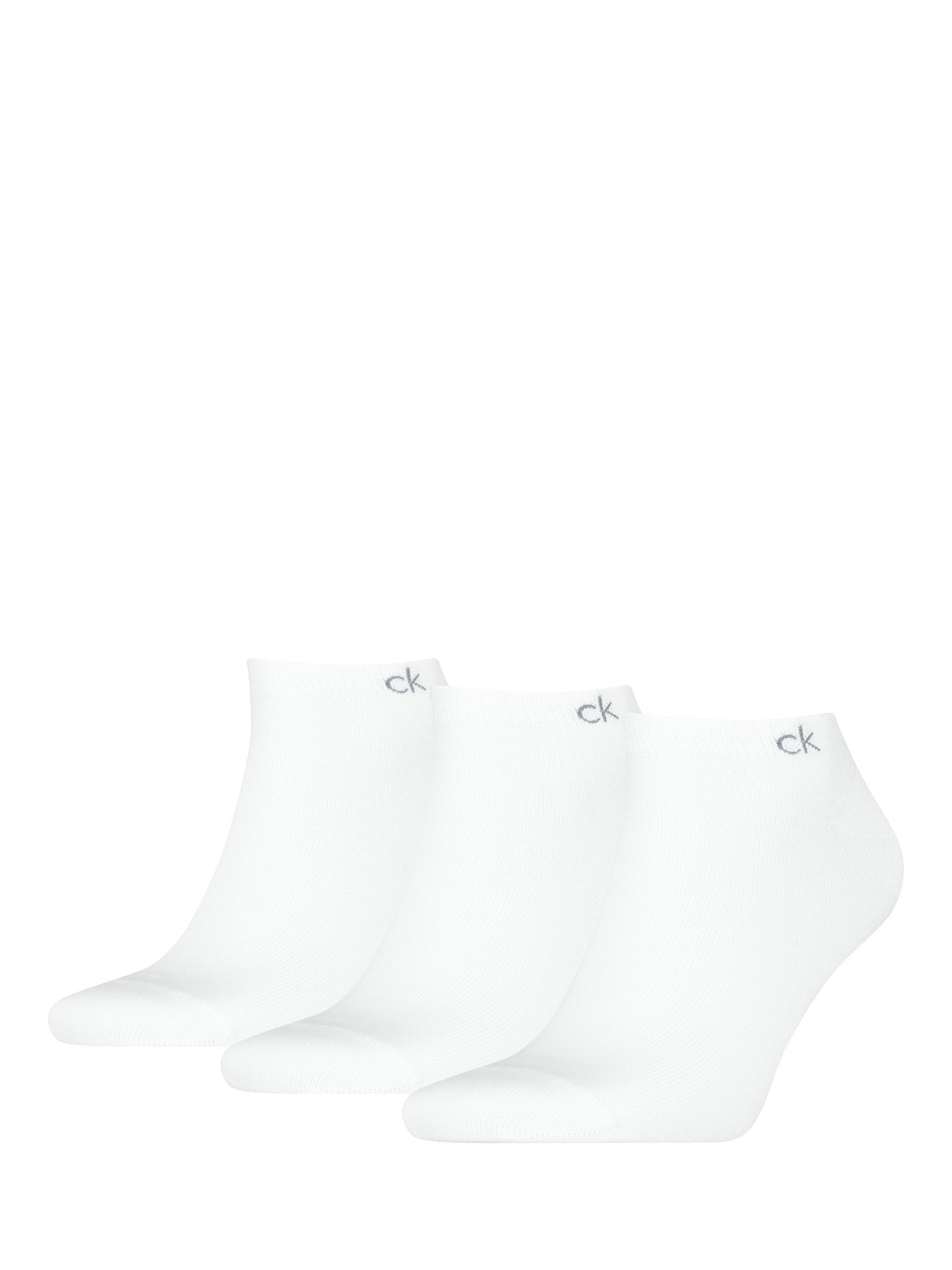 Product image 1 of 2, which shows Calvin Klein Trainer Socks, Pack of 3, White, S-M