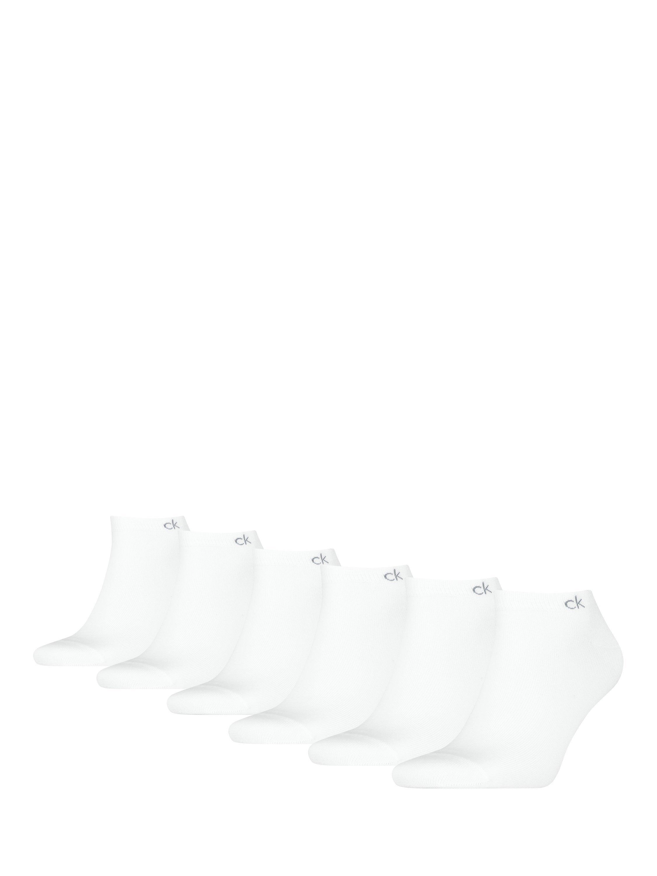 Product image 1 of 2, which shows Calvin Klein Trainer Socks, Pack of 6, White, S-M