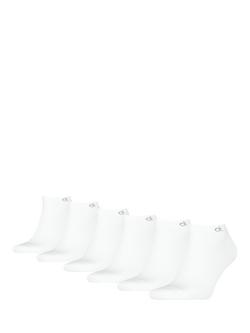 Calvin Klein Trainer Socks, Pack of 6, White, White