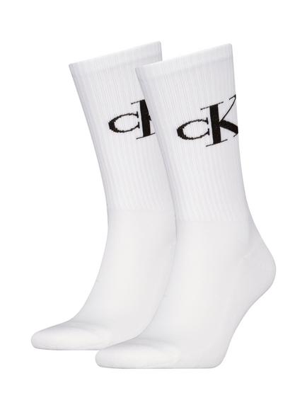Calvin Klein Monogram Crew Socks, Pack of 2, White, White