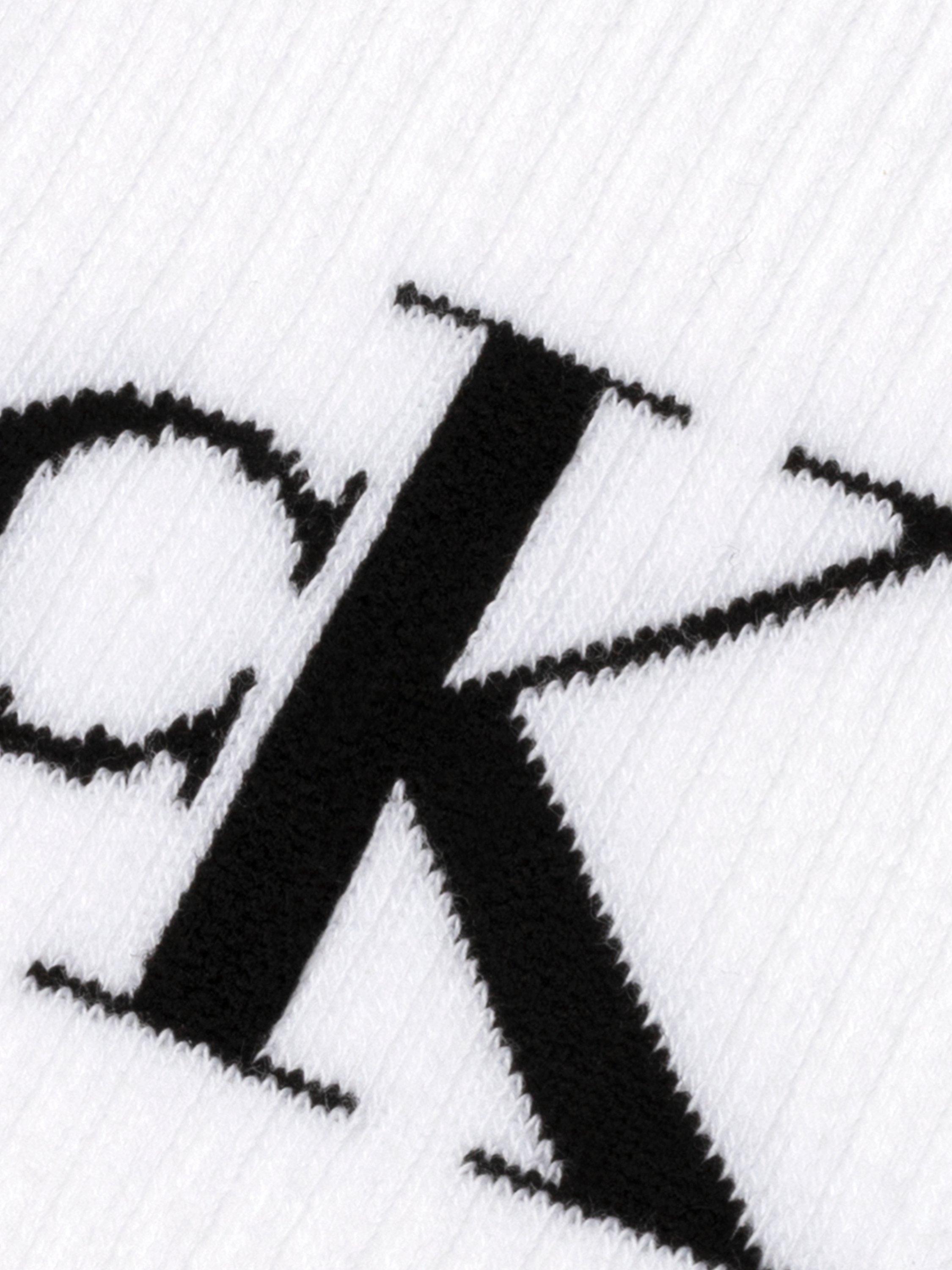 Product image 3 of 3, which shows Calvin Klein Monogram Crew Socks, Pack of 2, White, S-M