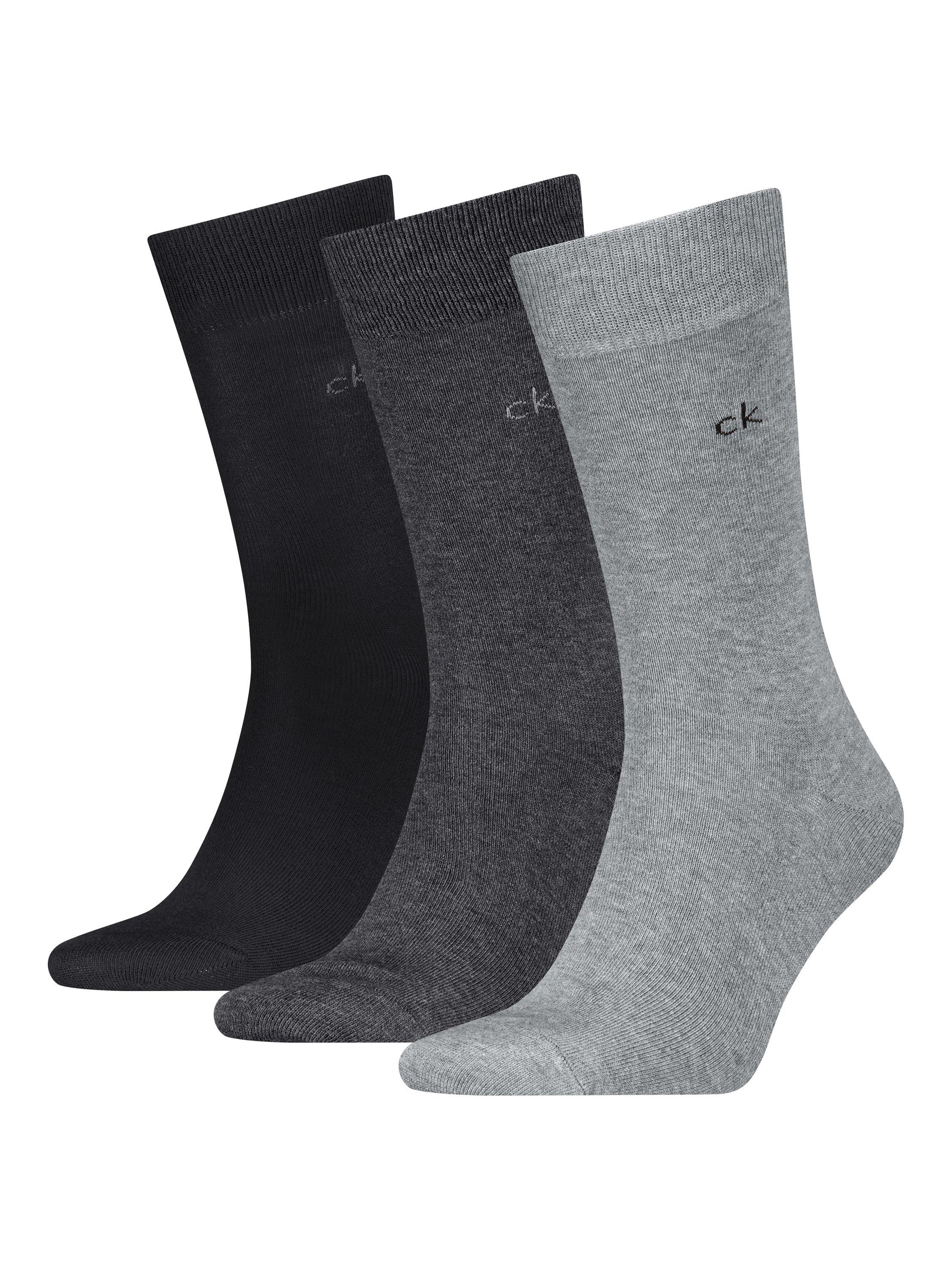 Product image 1 of 2, which shows Cavlin Klein Classic Socks, Pack of 3, Grey Melange, S-M