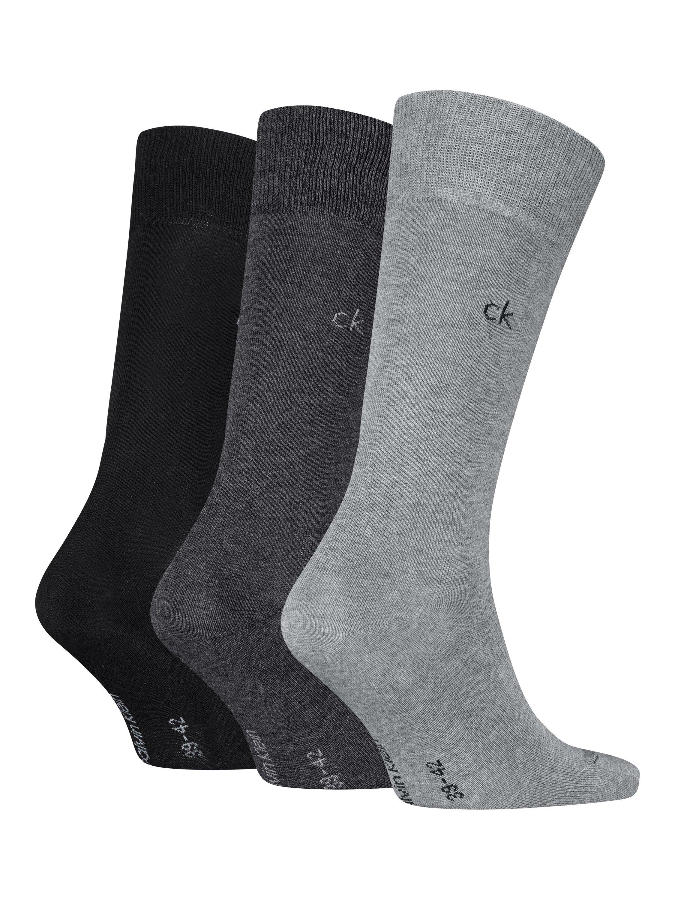 Product image 2 of 2, which shows Cavlin Klein Classic Socks, Pack of 3, Grey Melange, S-M