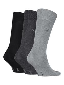 Cavlin Klein Classic Socks, Pack of 3 - view 2, Grey Melange