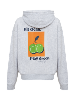 RATION.L R-Thrive Unisex Padel Cotton Blend Hoodie, Grey Marl, Grey Marl