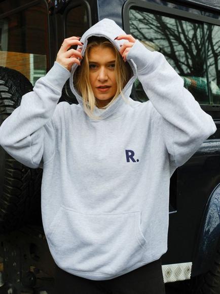 RATION.L R-Thrive Unisex Padel Cotton Blend Hoodie, Grey Marl, Grey Marl