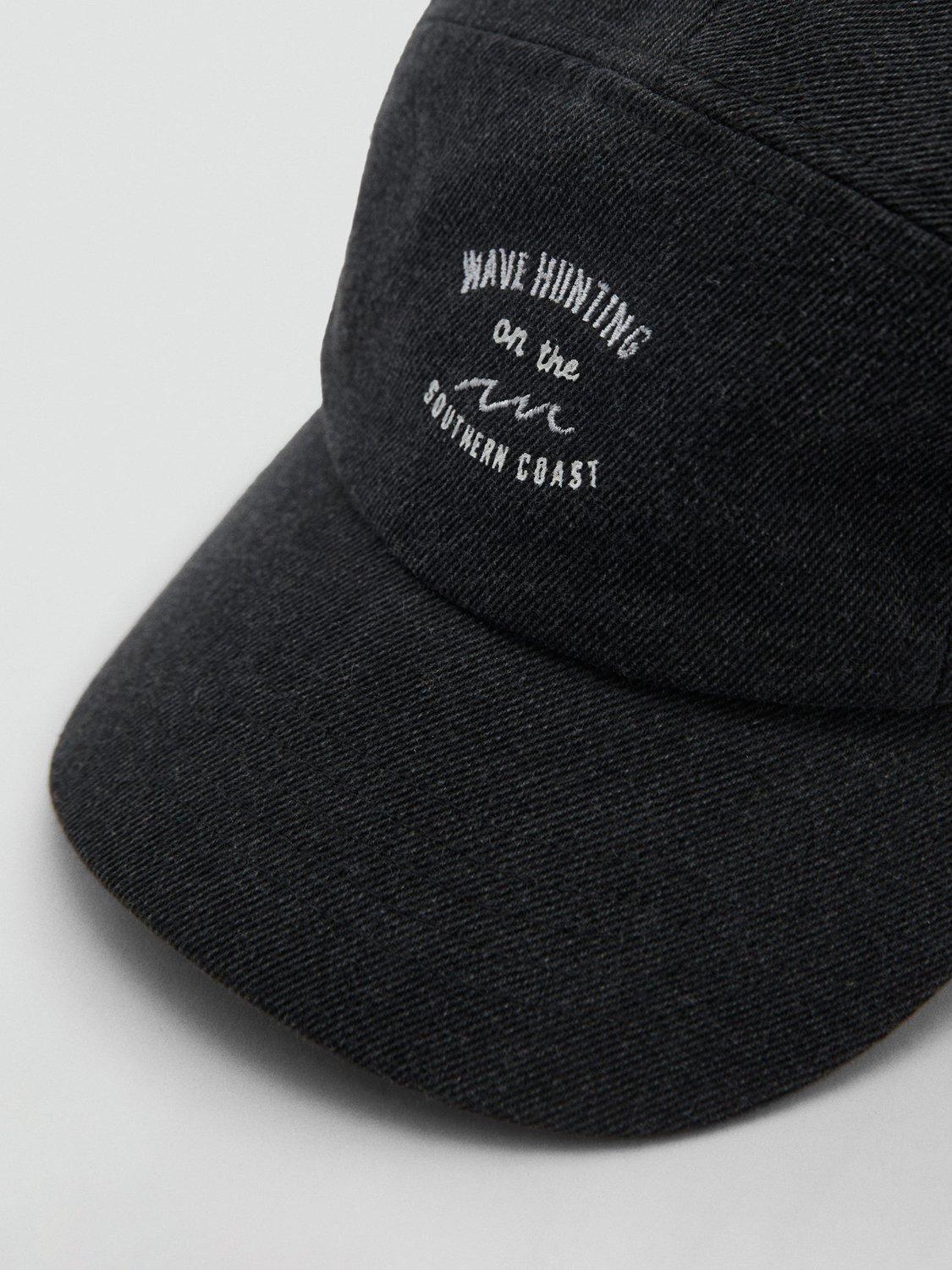 Product image 4 of 5, which shows Mango Kids' Cotton Baseball Cap, Black, M