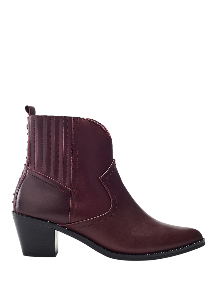 Product image 1 of 11, which shows Moda in Pelle Anniee Almond Toe Boots, Burgundy, 3