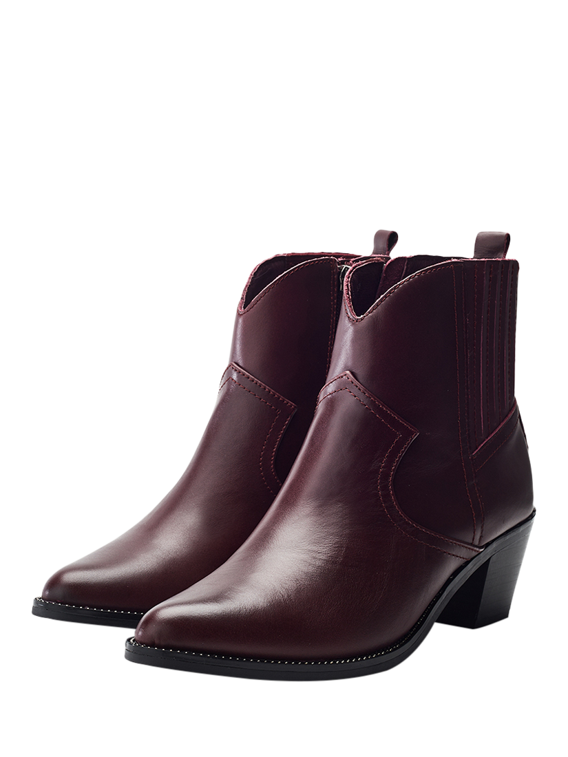Product image 2 of 11, which shows Moda in Pelle Anniee Almond Toe Boots, Burgundy, 3