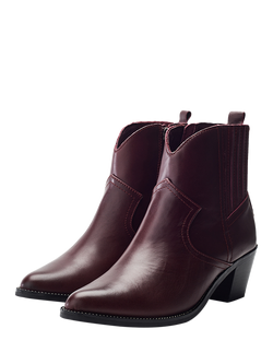 Moda in Pelle Anniee Almond Toe Boots - view 2, Burgundy