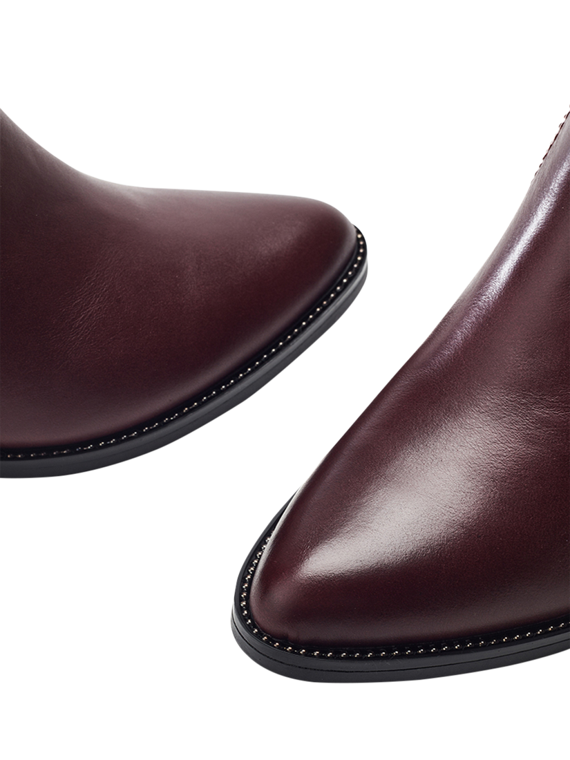 Product image 4 of 11, which shows Moda in Pelle Anniee Almond Toe Boots, Burgundy, 3