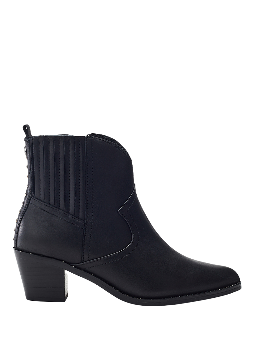 Product image 1 of 4, which shows Moda in Pelle Anniee Almond Toe Boots, Black, 3