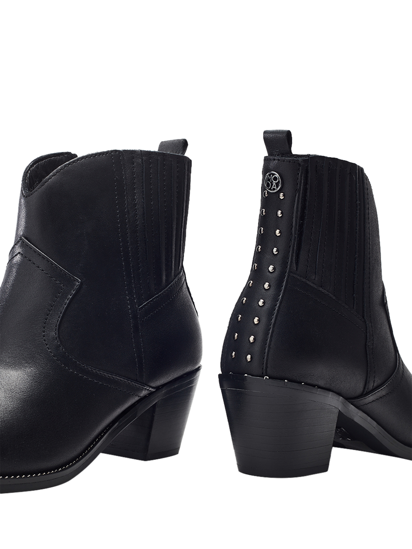 Product image 3 of 4, which shows Moda in Pelle Anniee Almond Toe Boots, Black, 3
