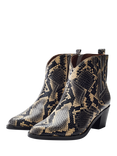 Moda in Pelle Annie Snake Print Leather Cowboy Boots