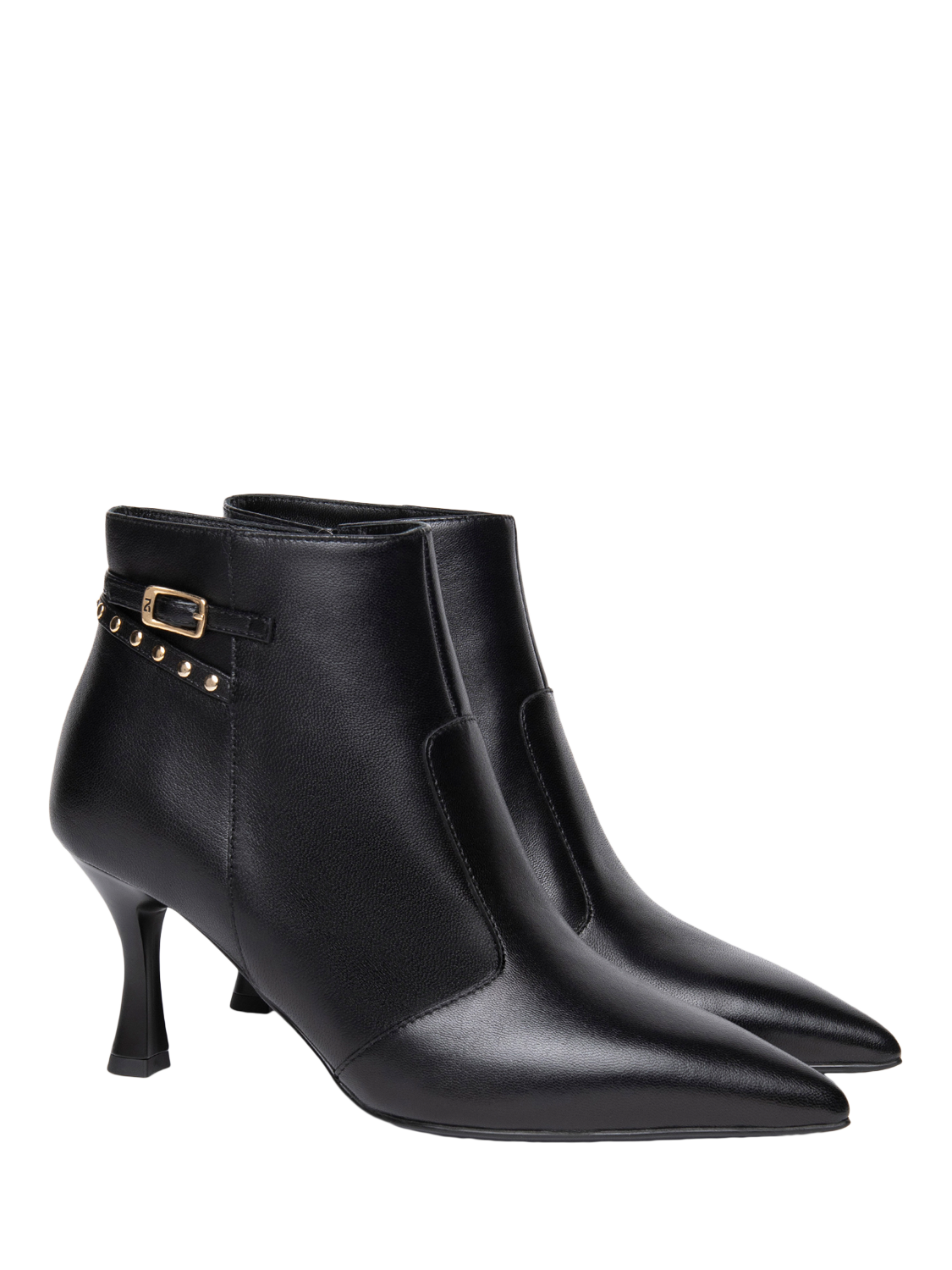 Product image 2 of 5, which shows NeroGiardini Aielli Leather Ankle Boots, Black, 3