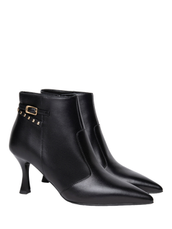 NeroGiardini Aielli Leather Ankle Boots, Black - view 2, Black