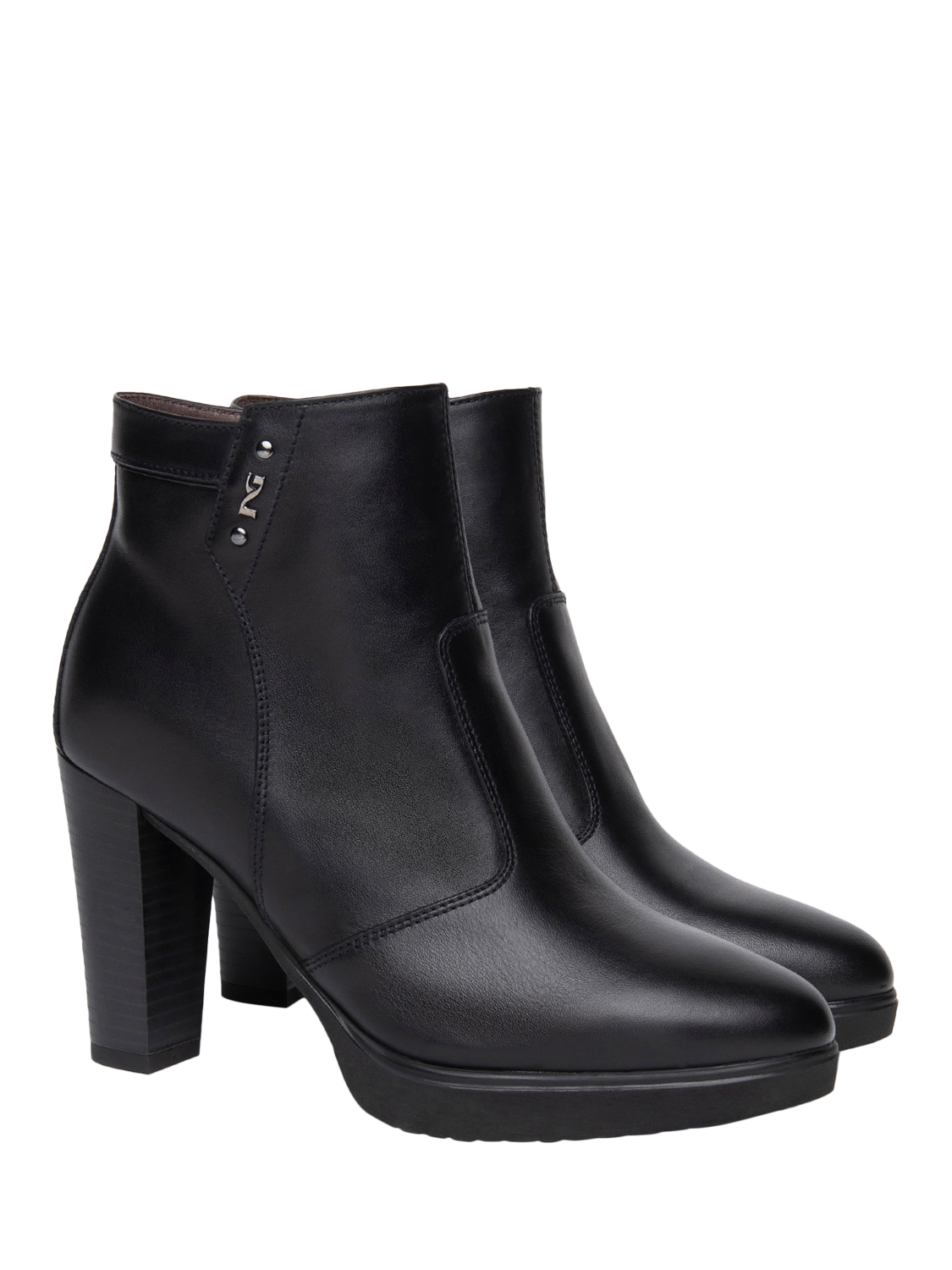 Product image 2 of 4, which shows NeroGiardini Amalfi Leather Ankle Boots, Black, 3