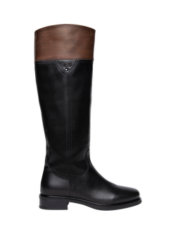 NeroGiardini Aurano Leather Riding Knee High Boots, Black, Black