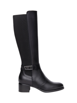 NeroGiardini Benevento Leather Knee High Boots, Black