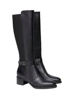 NeroGiardini Benevento Leather Knee High Boots - view 2, Black