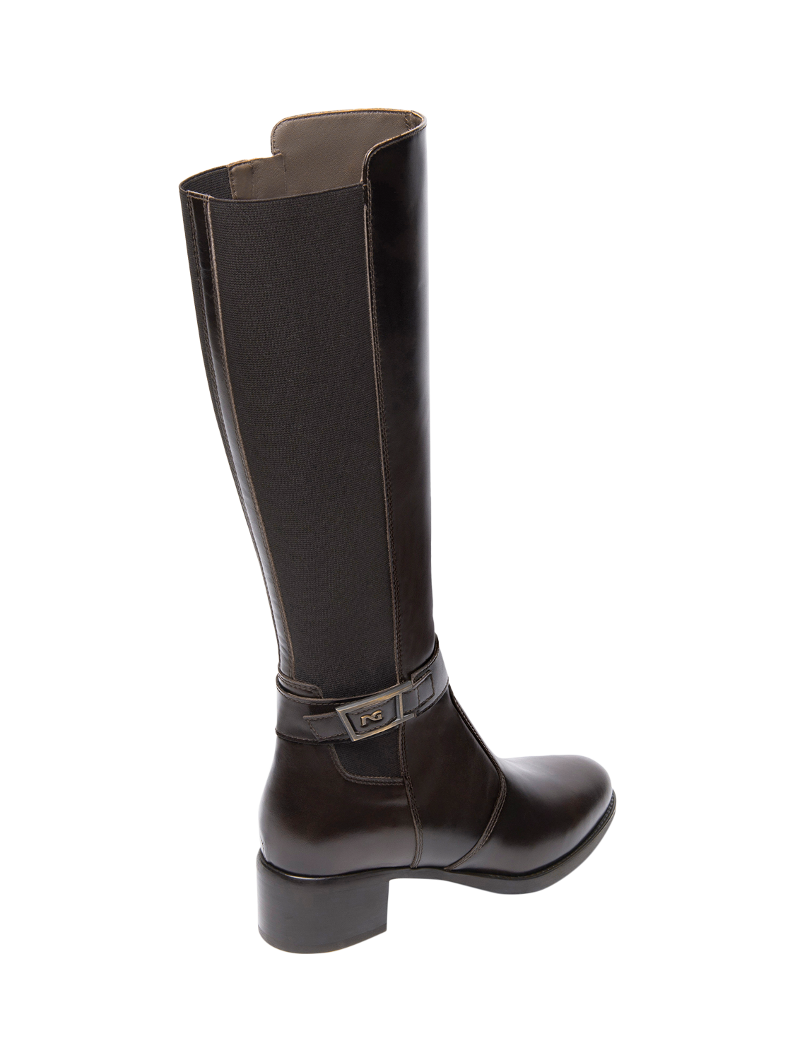 Product image 3 of 5, which shows NeroGiardini Benevento Leather Knee High Boots, Dark Brown, 2