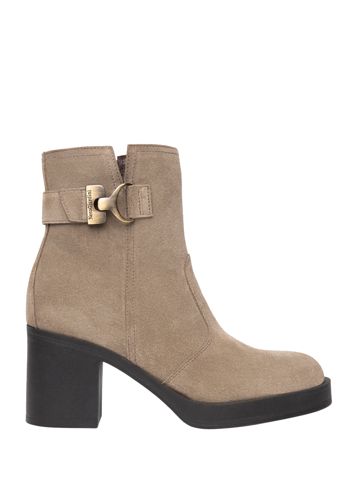 Product image 1 of 11, which shows NeroGiardini Cartagena Suede Poll-On Ankle Boots, Biege, 8