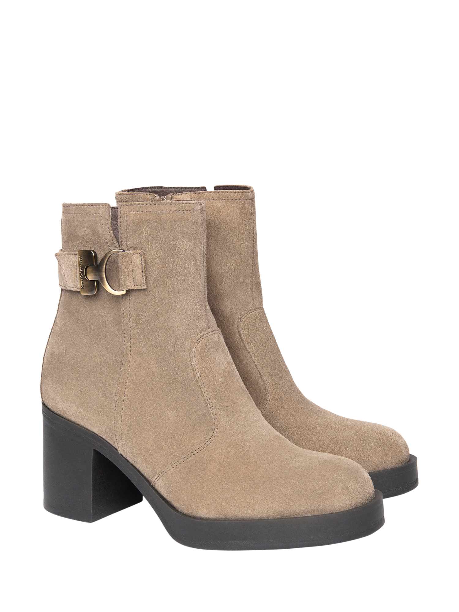 Product image 2 of 11, which shows NeroGiardini Cartagena Suede Poll-On Ankle Boots, Biege, 8