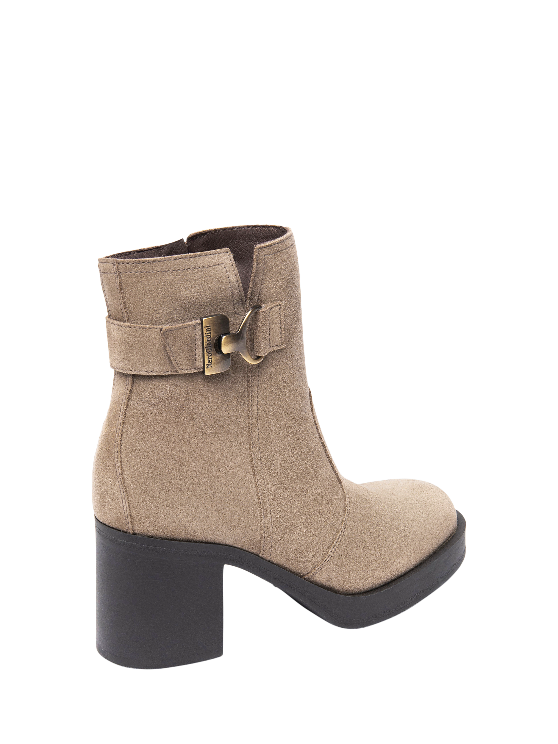 Product image 3 of 11, which shows NeroGiardini Cartagena Suede Poll-On Ankle Boots, Biege, 8