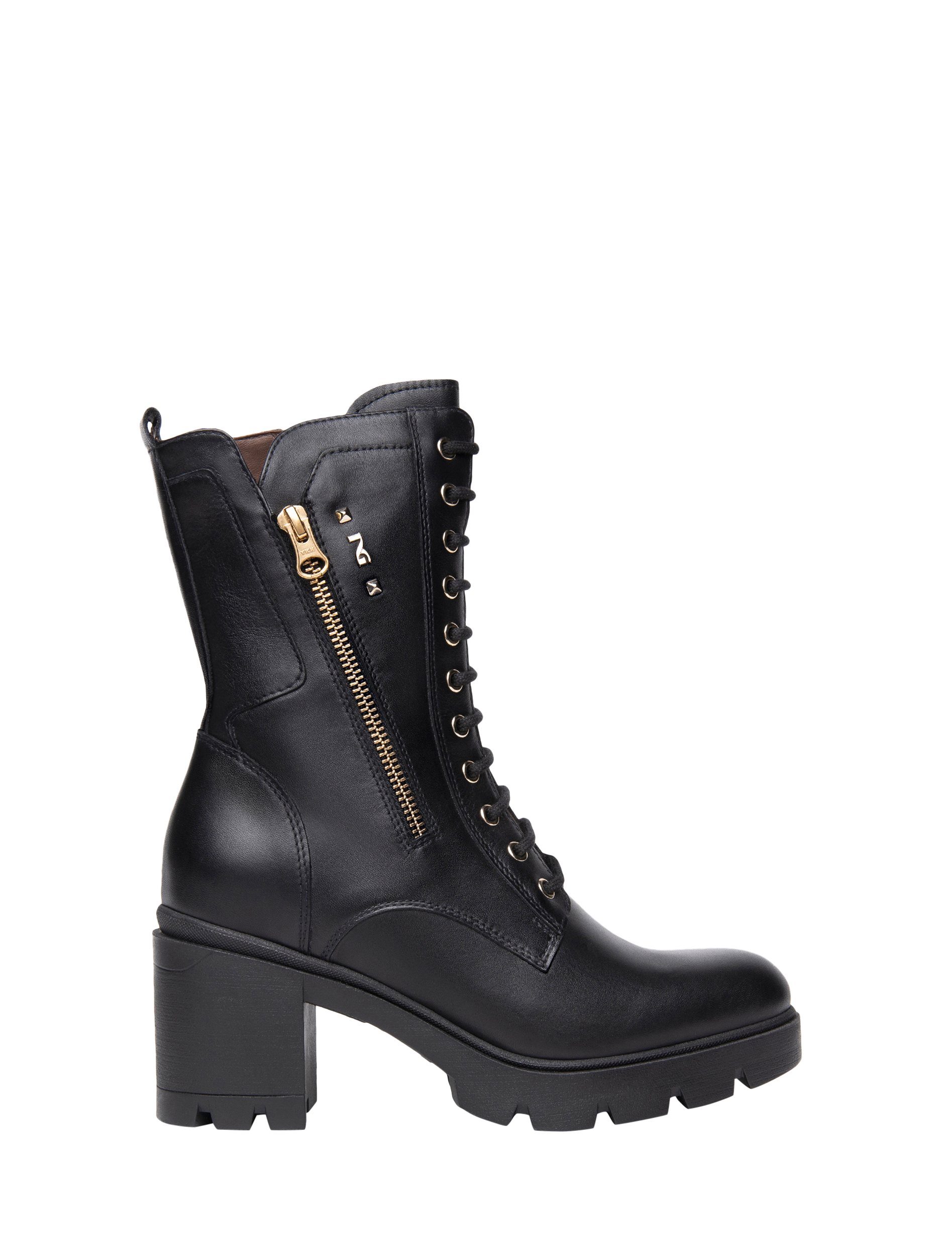Product image 1 of 4, which shows NeroGiardini Carugo Leather Biker Boots, Black, 2