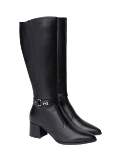 NeroGiardini Cosenza Antique Strap Leather Knee High Boots - view 2, Black