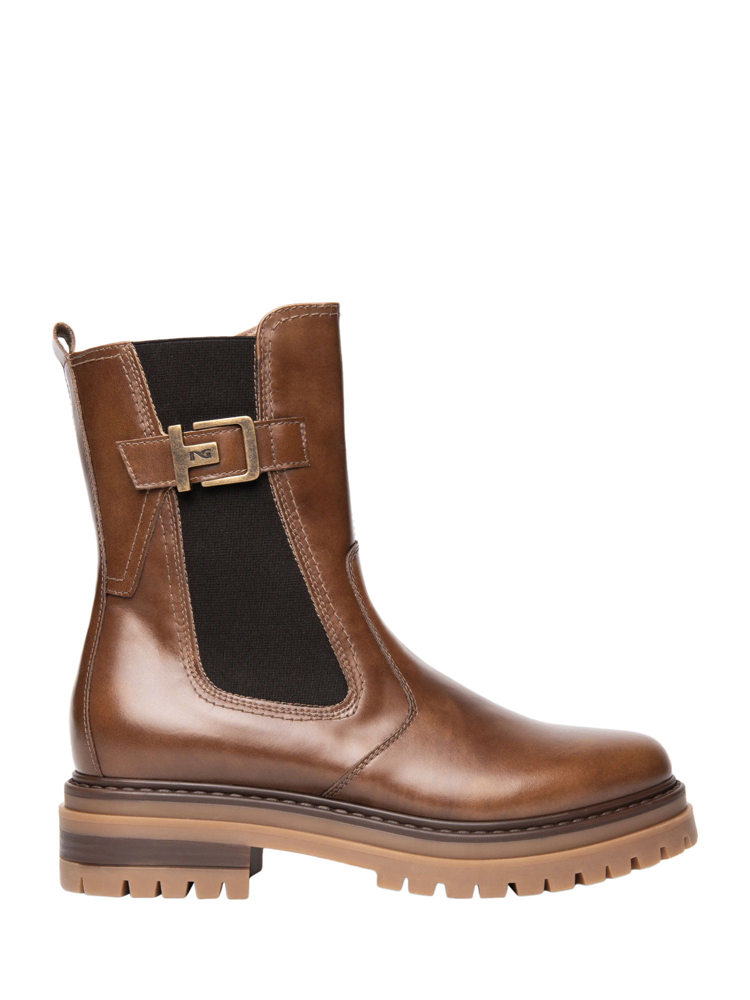 Product image 1 of 4, which shows NeroGiardini Fossa Leather Chelsea Boots, Brown, 2